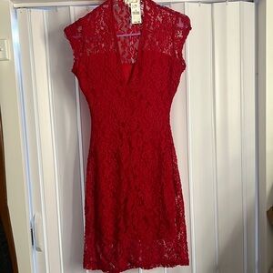 NWT Vintage Red Lace Dress